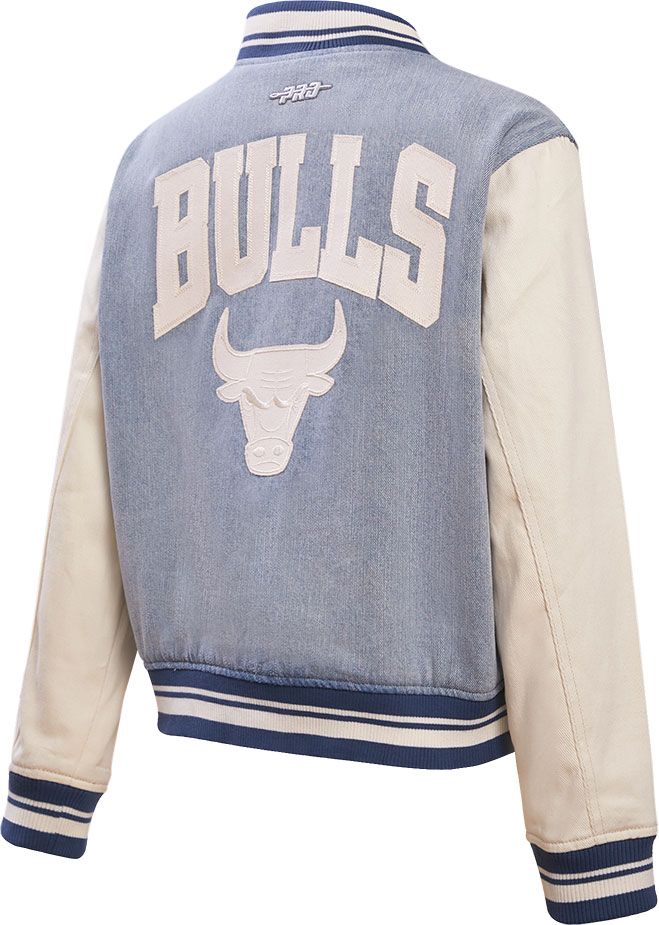 Pro Standard Women's Chicago Bulls Denim Varsity Bomber Jacket product image