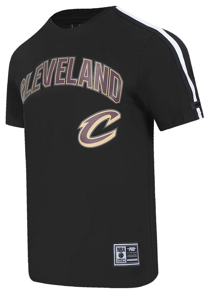 Pro Standard Men's Cleveland Cavaliers Black Classic Mesh Striped Short Sleeve T-Shirt product image