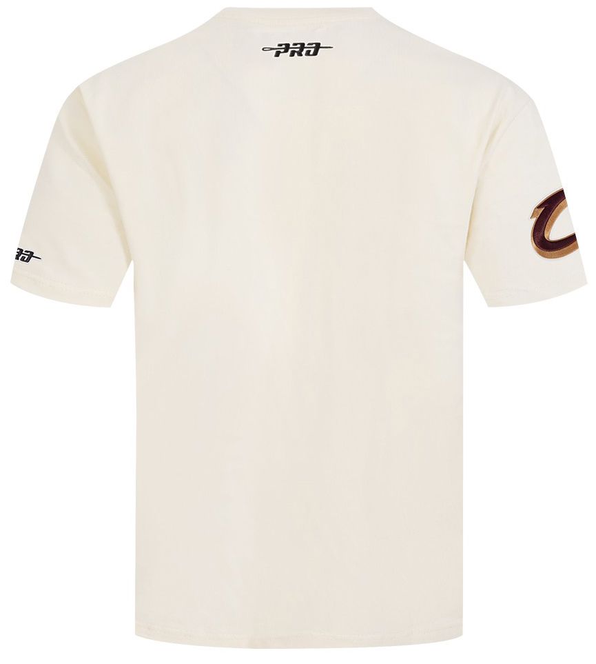 Pro Standard Men's Cleveland Cavaliers Off White Script Drop Shoulder T-Shirt product image