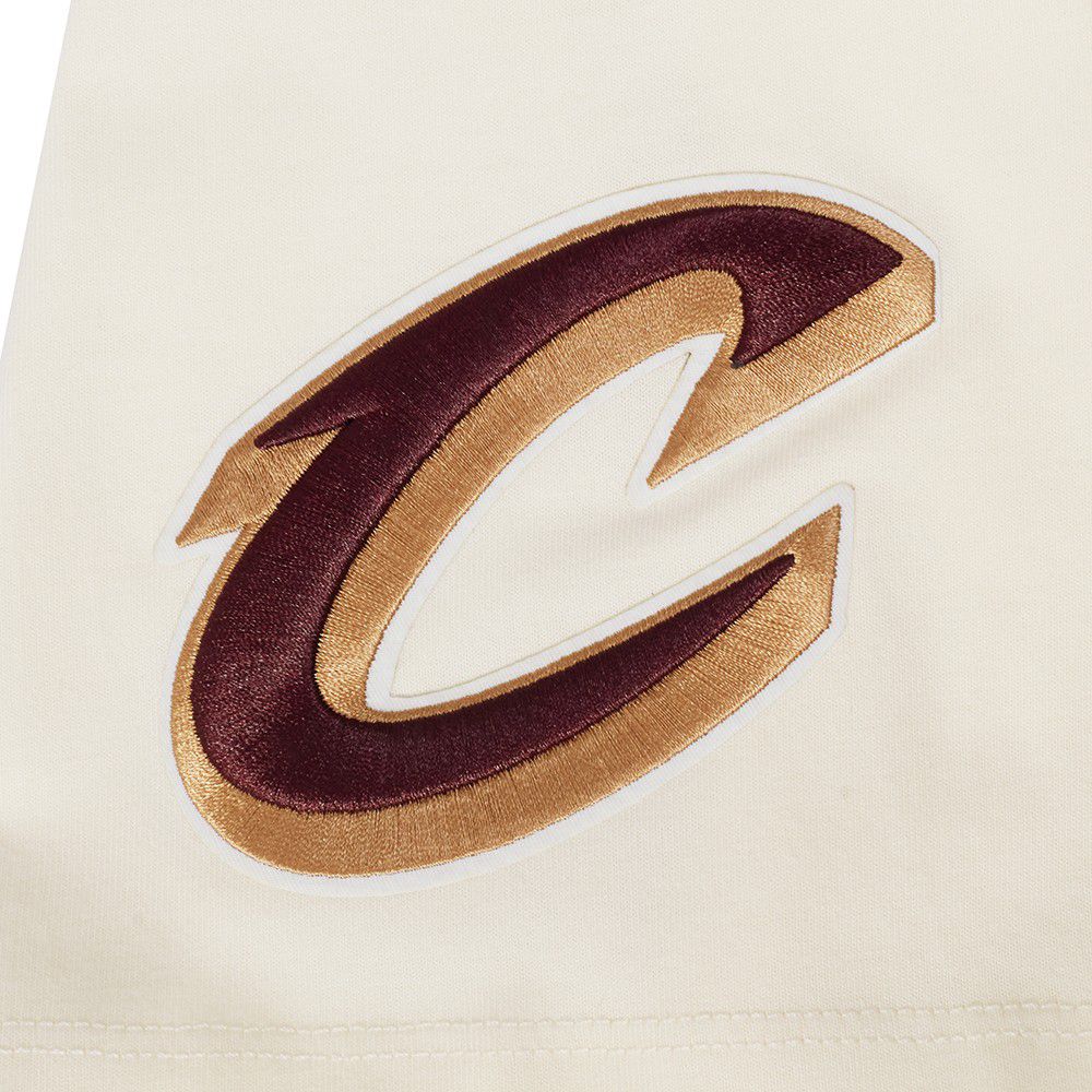 Pro Standard Men's Cleveland Cavaliers Off White Script Drop Shoulder T-Shirt product image