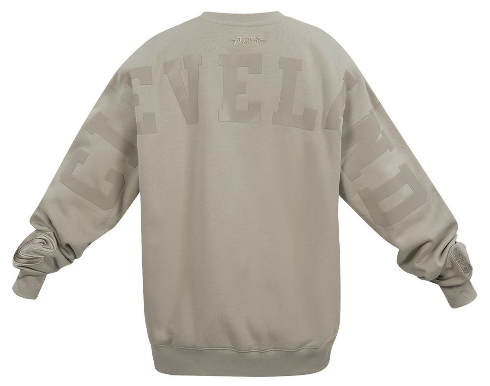 Pro Standard Men's Cleveland Cavaliers Taupe Wingspan Drop Shoulder Fleece Crewneck Sweatshirt product image