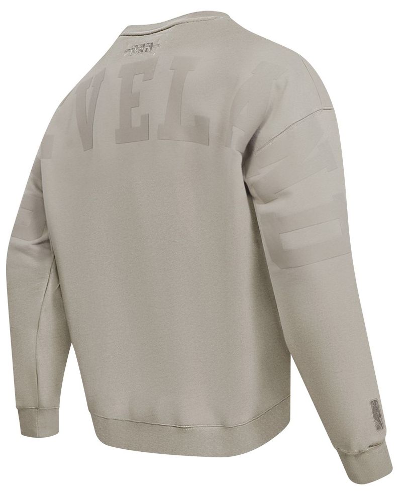Pro Standard Men's Cleveland Cavaliers Taupe Wingspan Drop Shoulder Fleece Crewneck Sweatshirt product image
