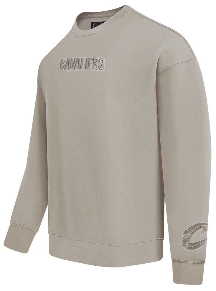 Pro Standard Men's Cleveland Cavaliers Taupe Wingspan Drop Shoulder Fleece Crewneck Sweatshirt product image