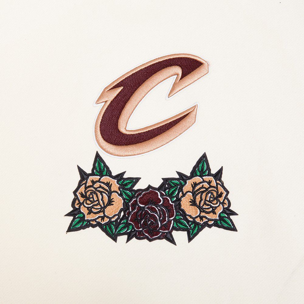 Pro Standard Men's Cleveland Cavaliers Off White Fire And Roses Washed Hoodie product image
