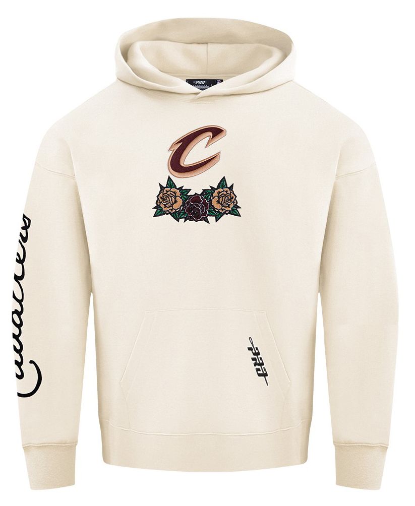 Pro Standard Men's Cleveland Cavaliers Off White Fire And Roses Washed Hoodie product image