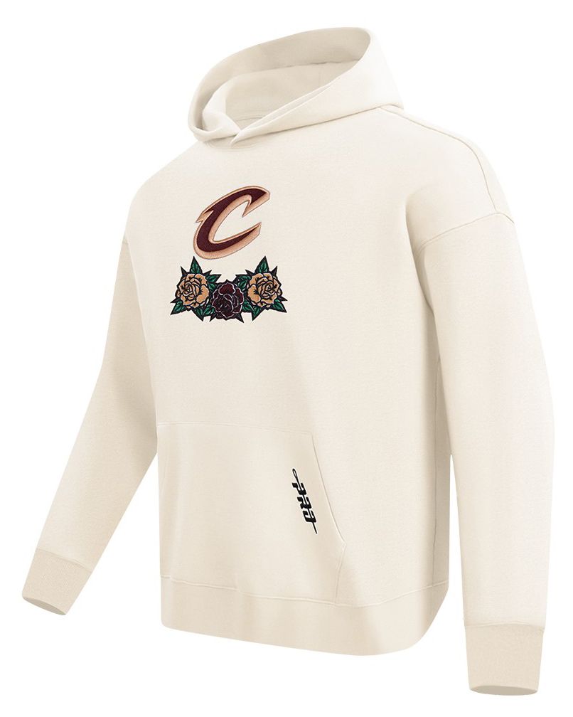 Pro Standard Men's Cleveland Cavaliers Off White Fire And Roses Washed Hoodie product image