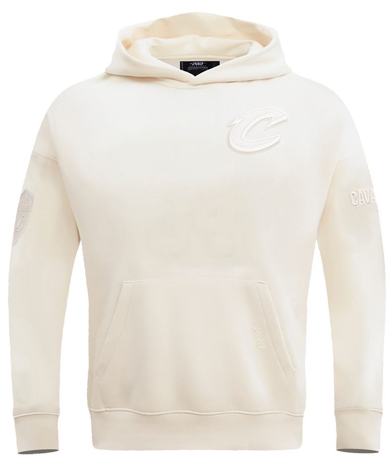 Pro Standard Men's Cleveland Cavaliers Off White Neutral Drop Shoulder Fleece Hoodie product image