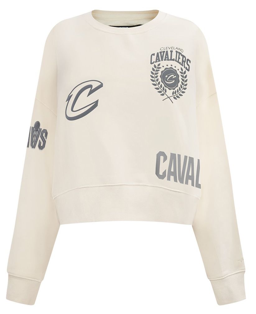 Pro Standard Women's Cleveland Cavaliers Off White Street Team Crewneck Sweatshirt product image