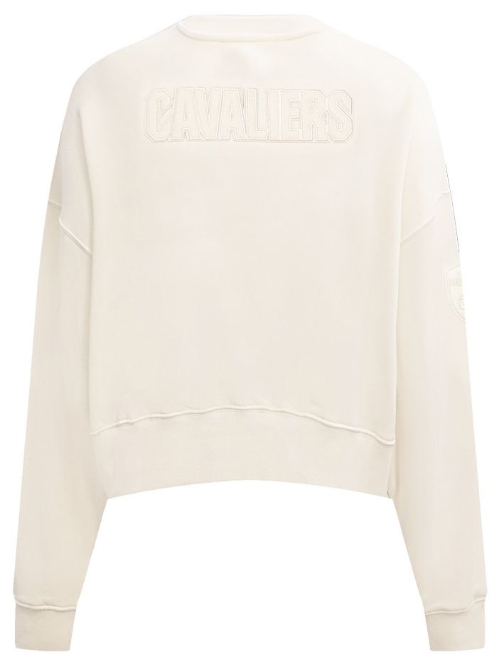 Pro Standard Women's Cleveland Cavaliers Off White Neutral Fleece Crewneck Sweatshirt product image