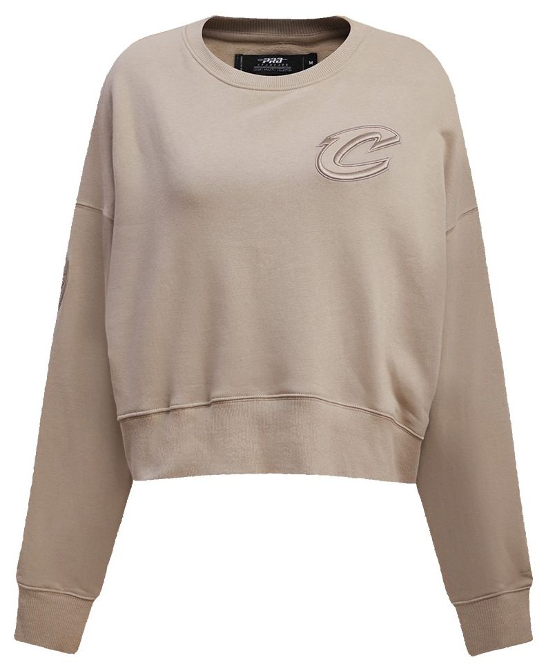 Pro Standard Women's Cleveland Cavaliers Taupe Neutral Fleece Crewneck Sweatshirt product image