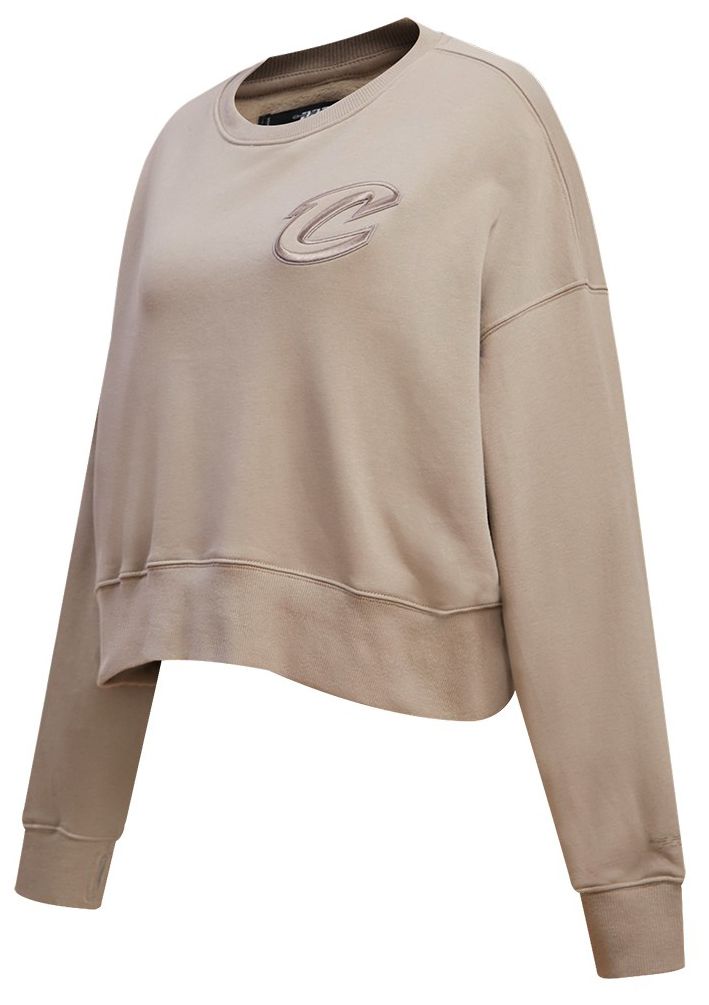 Pro Standard Women's Cleveland Cavaliers Taupe Neutral Fleece Crewneck Sweatshirt product image
