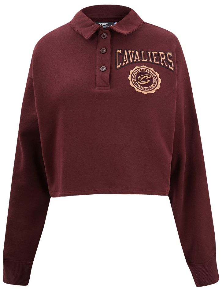 Pro Standard Women's Cleveland Cavaliers Wine Crest Emblem Long Sleeve Polo product image