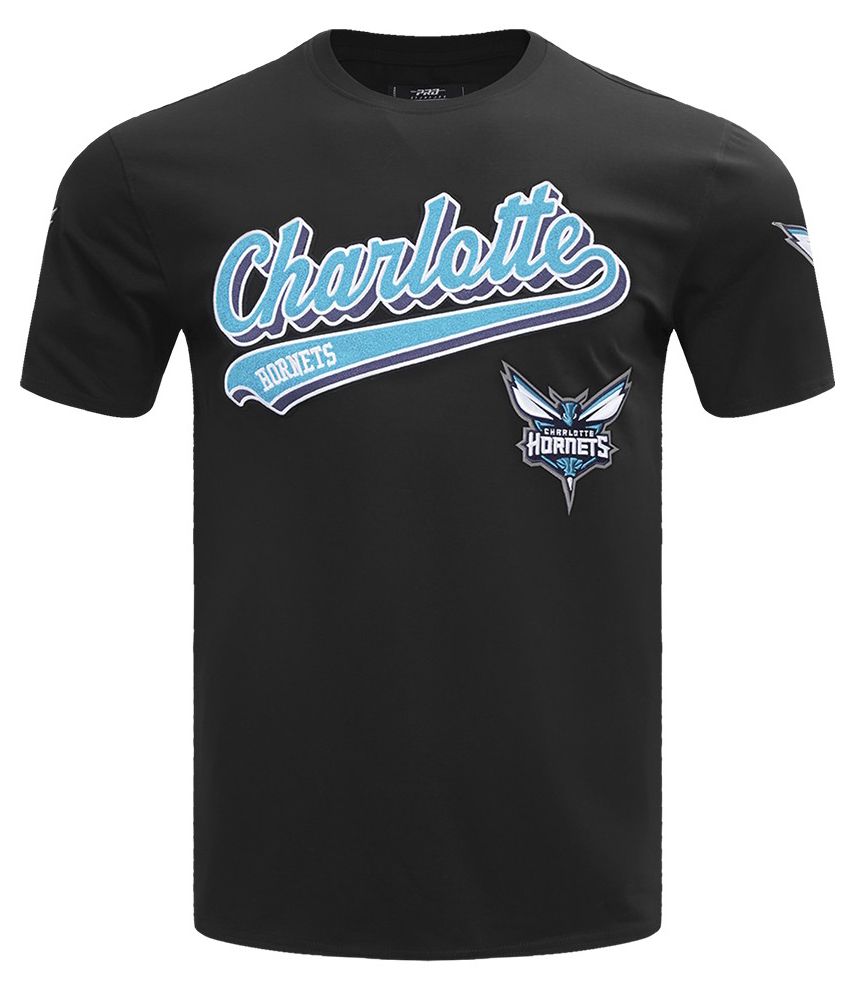Pro Standard Men's Charlotte Hornets Black Script Tail Short Sleeve T-Shirt product image