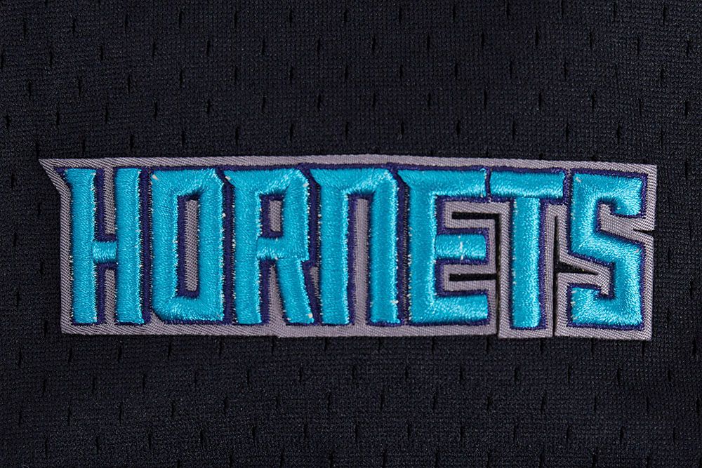 Pro Standard Men's Charlotte Hornets Black Script Tail Mesh Button Down Shirt product image