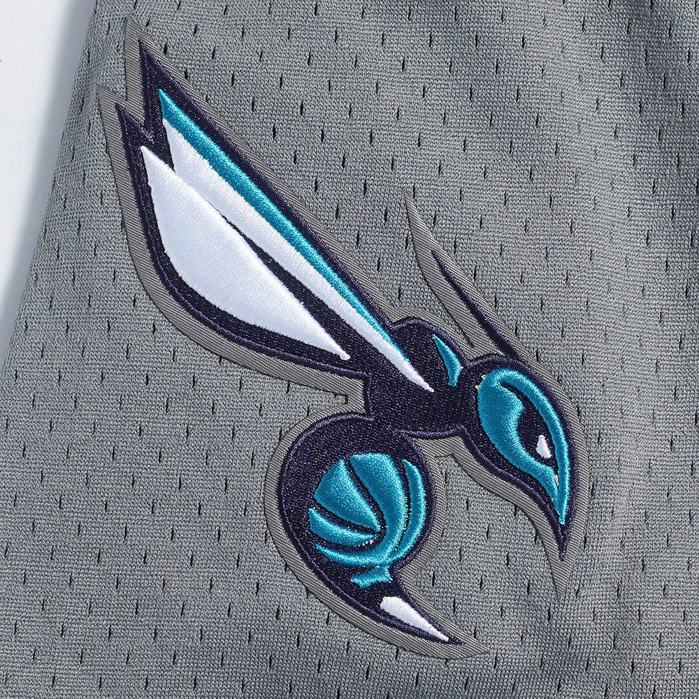 Pro Standard Men's Charlotte Hornets Gray Script Tail Mesh Button Down Shirt product image
