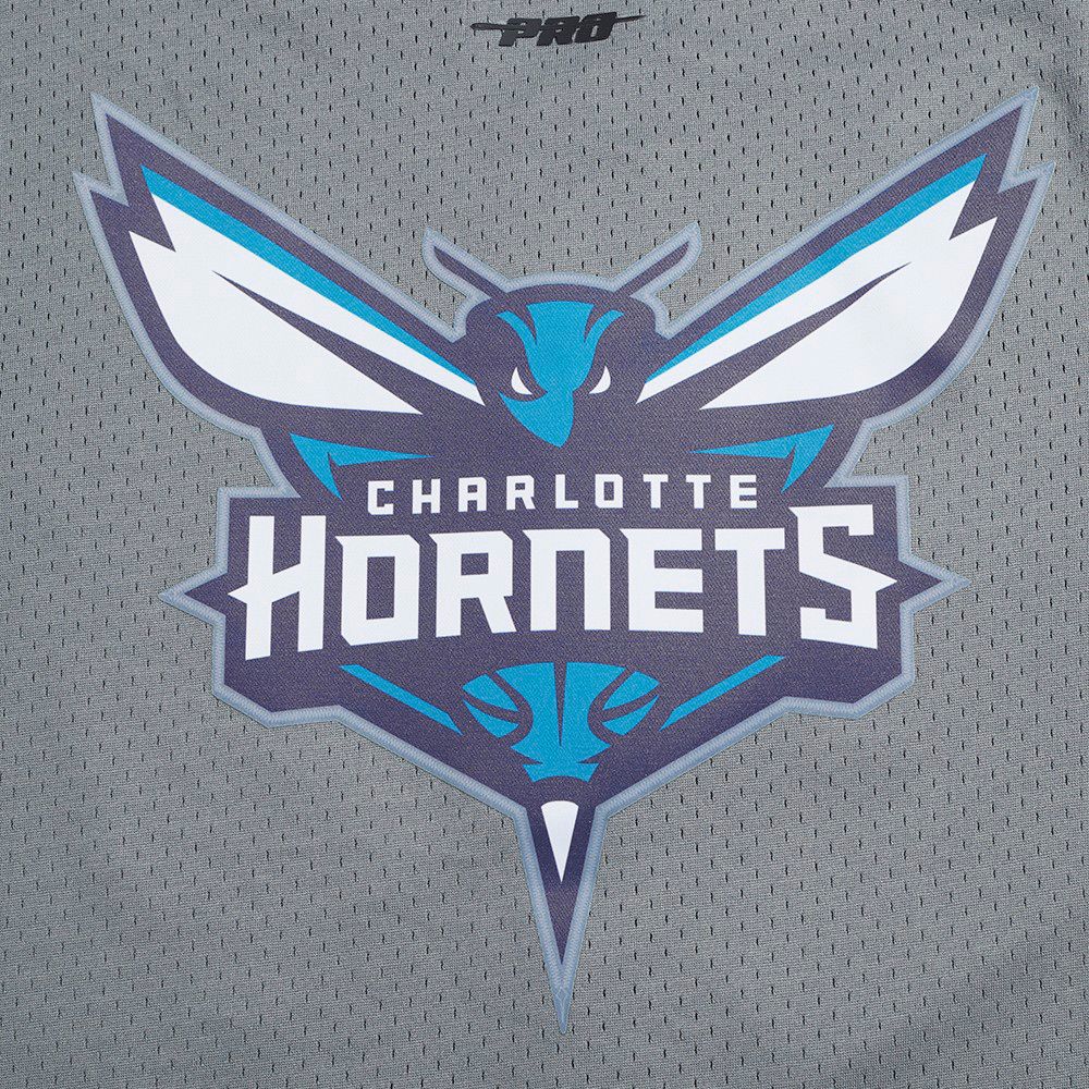 Pro Standard Men's Charlotte Hornets Gray Script Tail Mesh Button Down Shirt product image