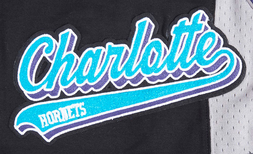 Pro Standard Men's Charlotte Hornets Black Script Tail Fleece Shorts product image
