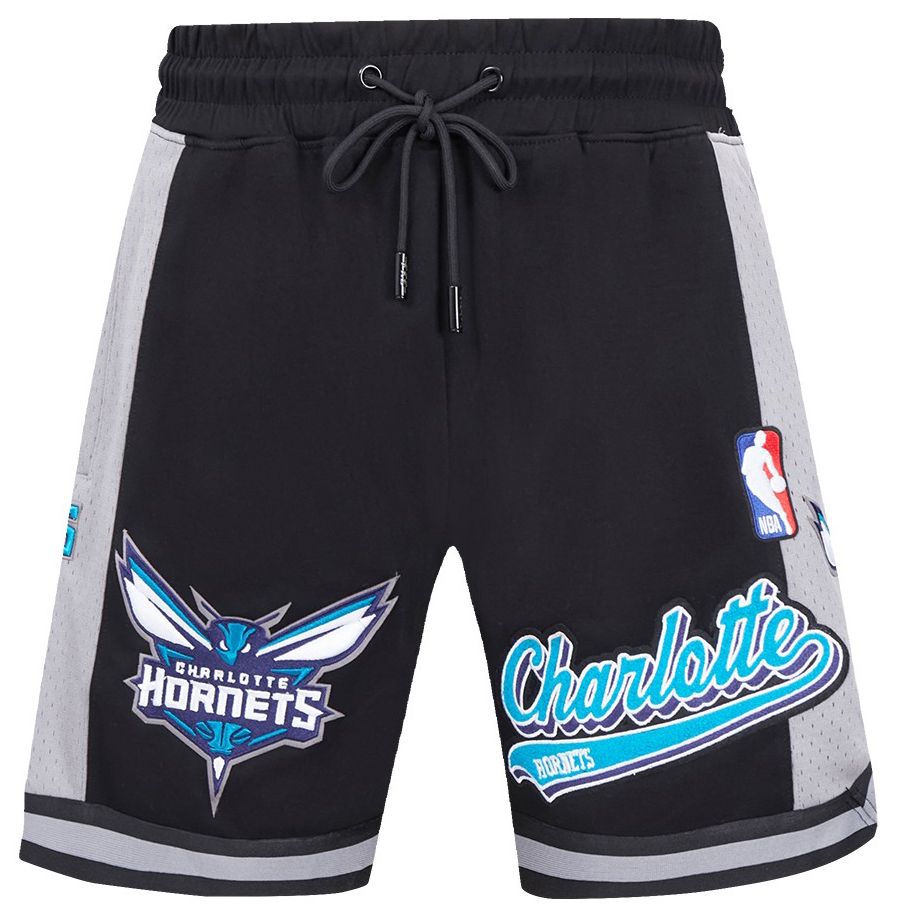 Pro Standard Men's Charlotte Hornets Black Script Tail Fleece Shorts product image