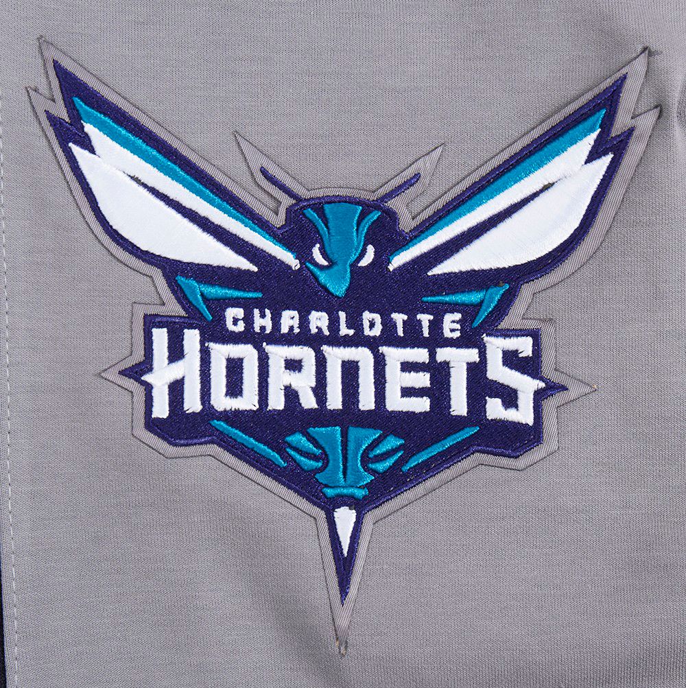 Pro Standard Men's Charlotte Hornets Gray Script Tail Fleece Shorts product image