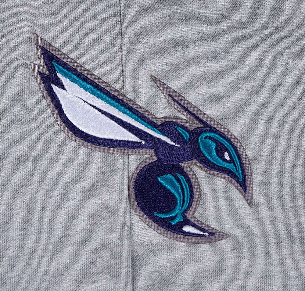 Pro Standard Men's Charlotte Hornets Gray Script Tail Rib Fleece Sweatpants product image