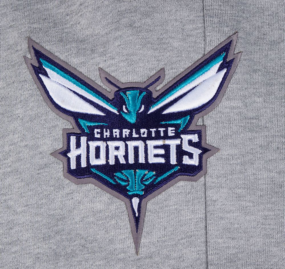 Pro Standard Men's Charlotte Hornets Gray Script Tail Rib Fleece Sweatpants product image