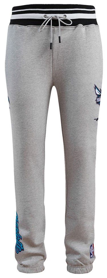 Pro Standard Men's Charlotte Hornets Gray Script Tail Rib Fleece Sweatpants product image