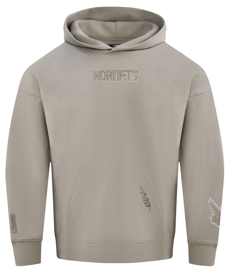 Pro Standard Men's Charlotte Hornets Taupe Wingspan Drop Shoulder Hoodie product image