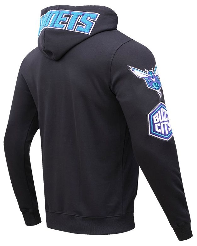 Pro Standard Men's Charlotte Hornets Black Classic Chenille Full Zip Hoodie product image