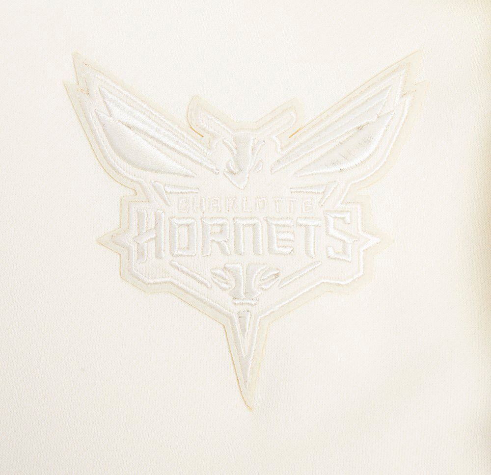 Pro Standard Men's Charlotte Hornets Off White Neutral Drop Shoulder Fleece Hoodie product image