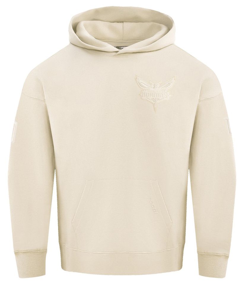 Pro Standard Men's Charlotte Hornets Off White Neutral Drop Shoulder Fleece Hoodie product image