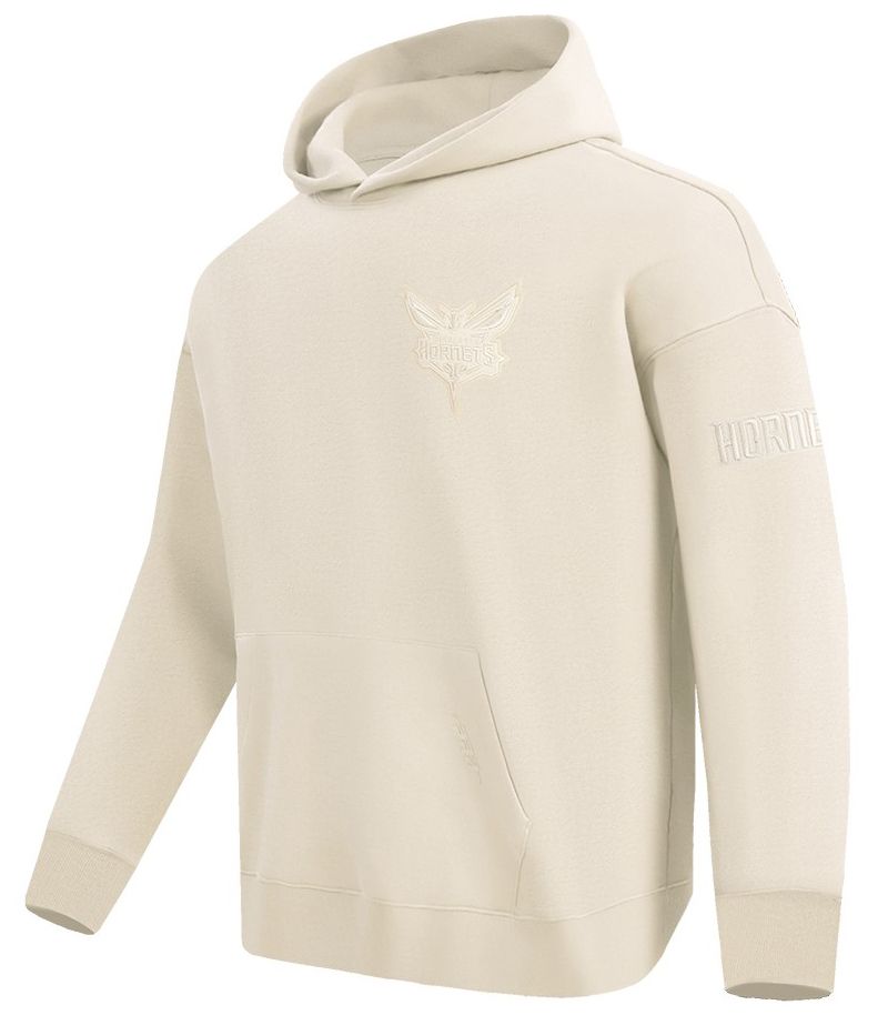 Pro Standard Men's Charlotte Hornets Off White Neutral Drop Shoulder Fleece Hoodie product image