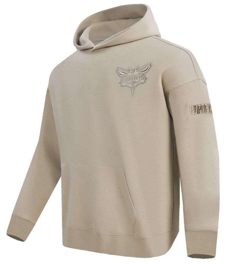 Pro Standard Men's Charlotte Hornets Taupe Neutral Drop Shoulder Fleece Hoodie product image