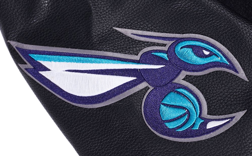 Pro Standard Men's Charlotte Hornets Black Script Tail Rib Wool Varsity Jacket product image