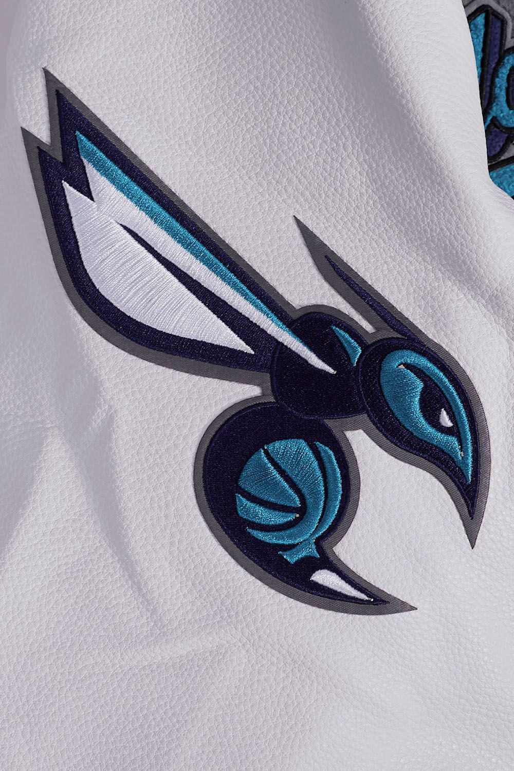 Pro Standard Men's Charlotte Hornets Grey Script Tail Rib Wool Varsity Jacket product image