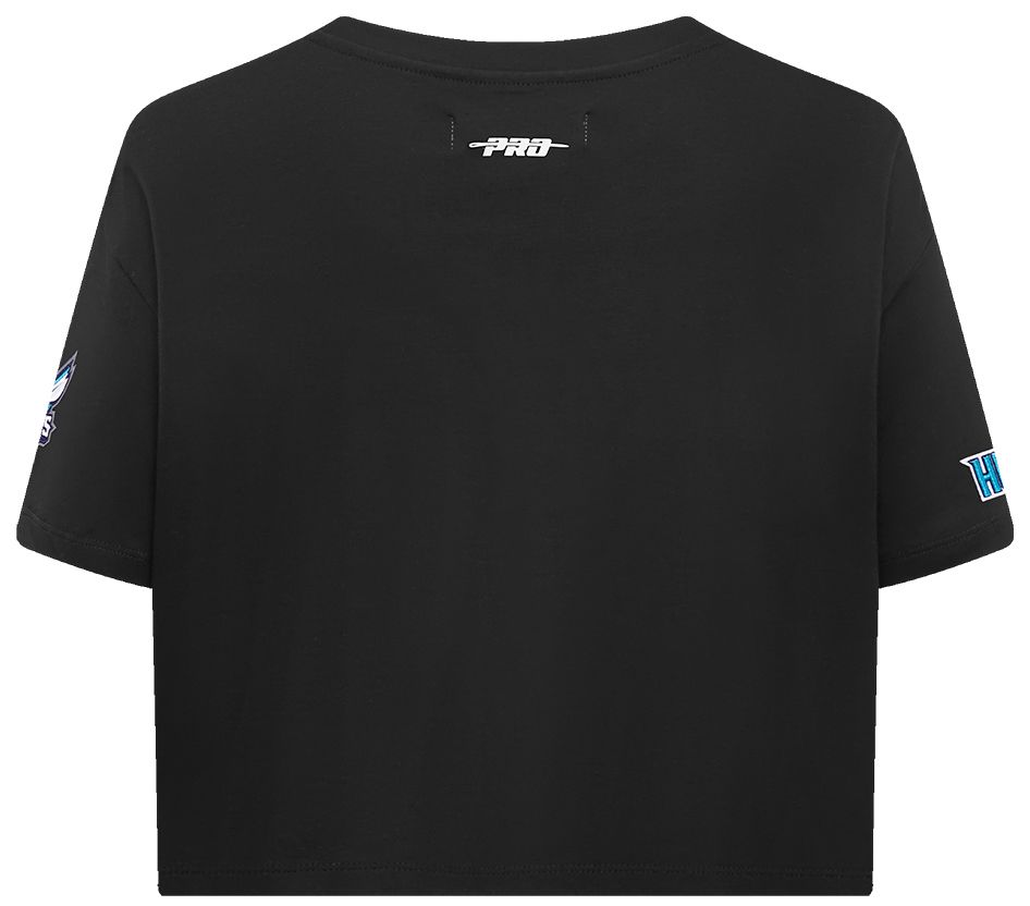 Pro Standard Women's Charlotte Hornets Black Script Tail Boxy Cropped T-Shirt product image