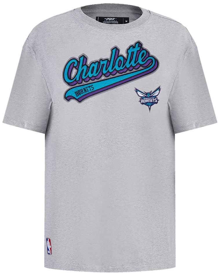 Pro Standard Women's Charlotte Hornets Grey Script Tail T-Shirt product image