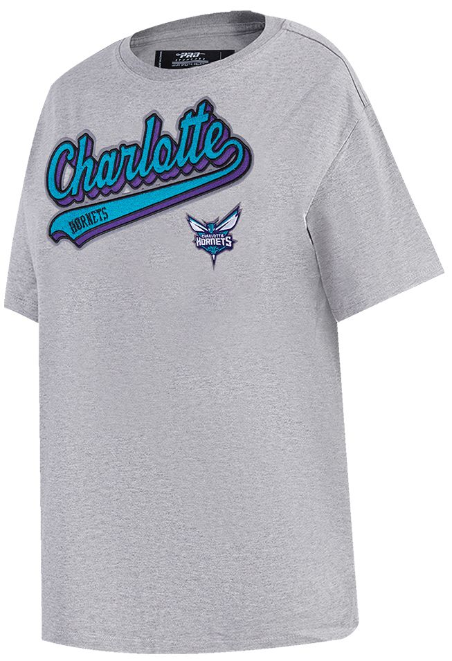 Pro Standard Women's Charlotte Hornets Grey Script Tail T-Shirt product image