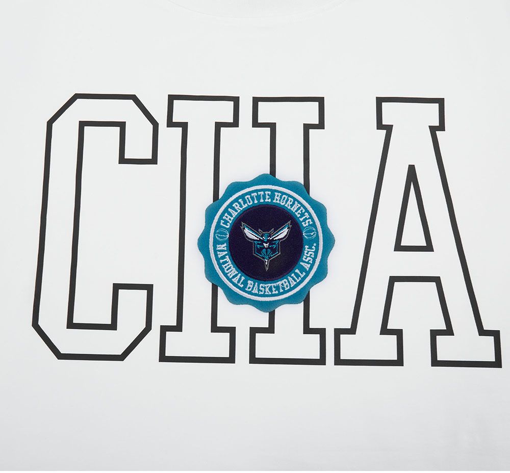 Pro Standard Women's Charlotte Hornets White Crest Emblem Boxy T-Shirt product image