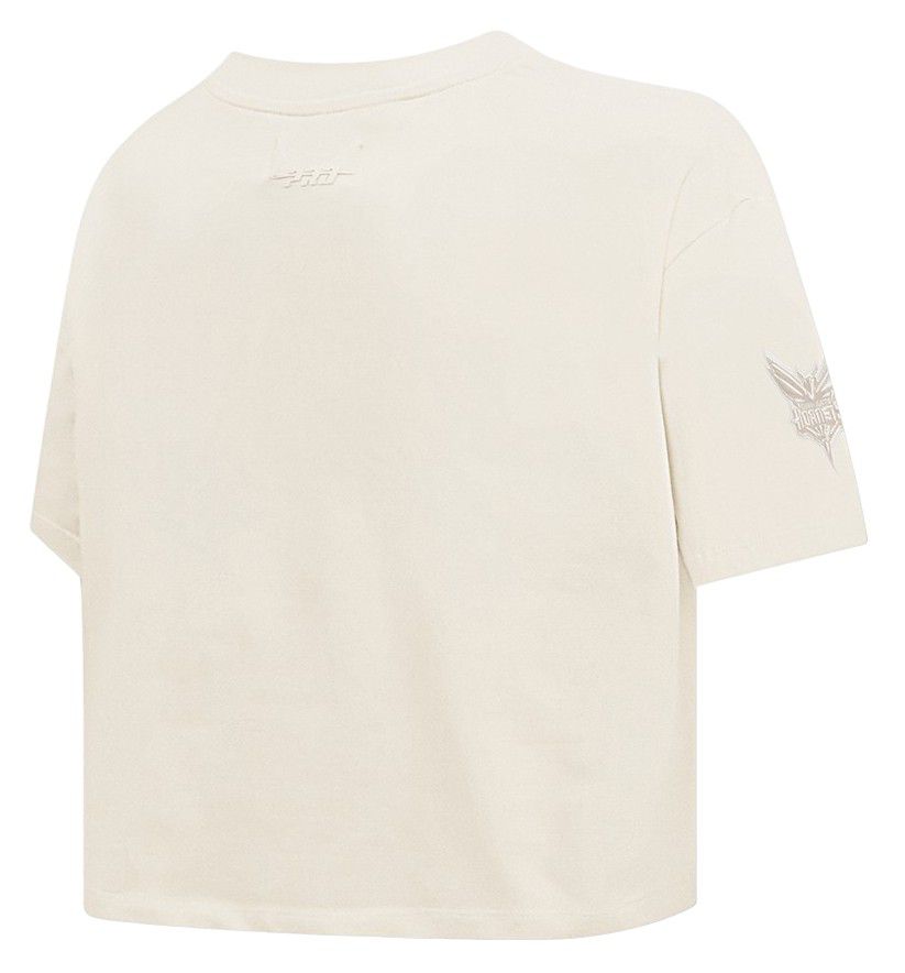 Pro Standard Women's Charlotte Hornets Off-White Neutral Boxy Cropped T-Shirt product image