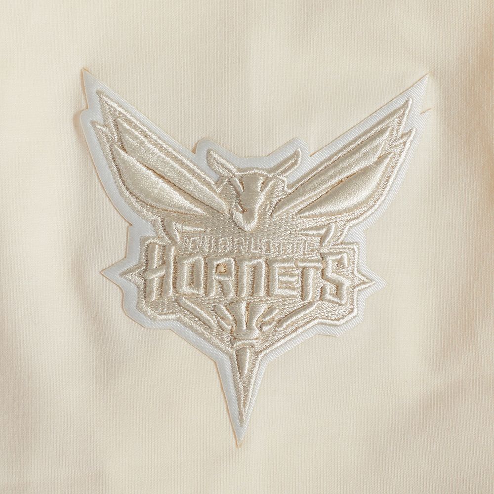 Pro Standard Women's Charlotte Hornets Off-White Neutral Boxy Cropped T-Shirt product image
