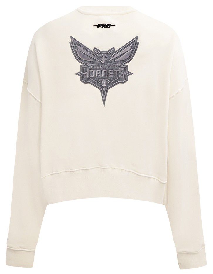 Pro Standard Women's Charlotte Hornets Off White Reverse French Terry Crewneck Sweatshirt product image