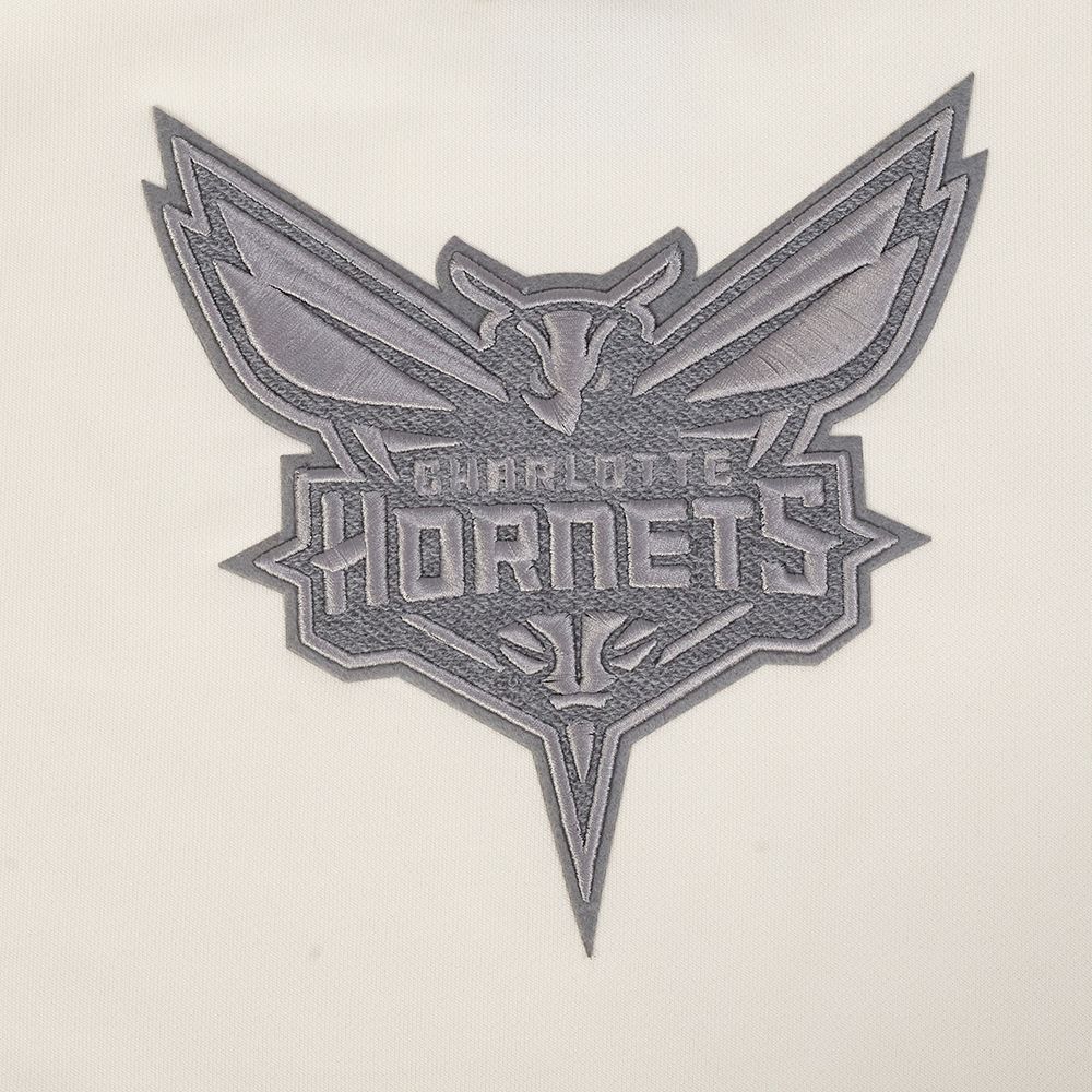 Pro Standard Women's Charlotte Hornets Off White Reverse French Terry Crewneck Sweatshirt product image