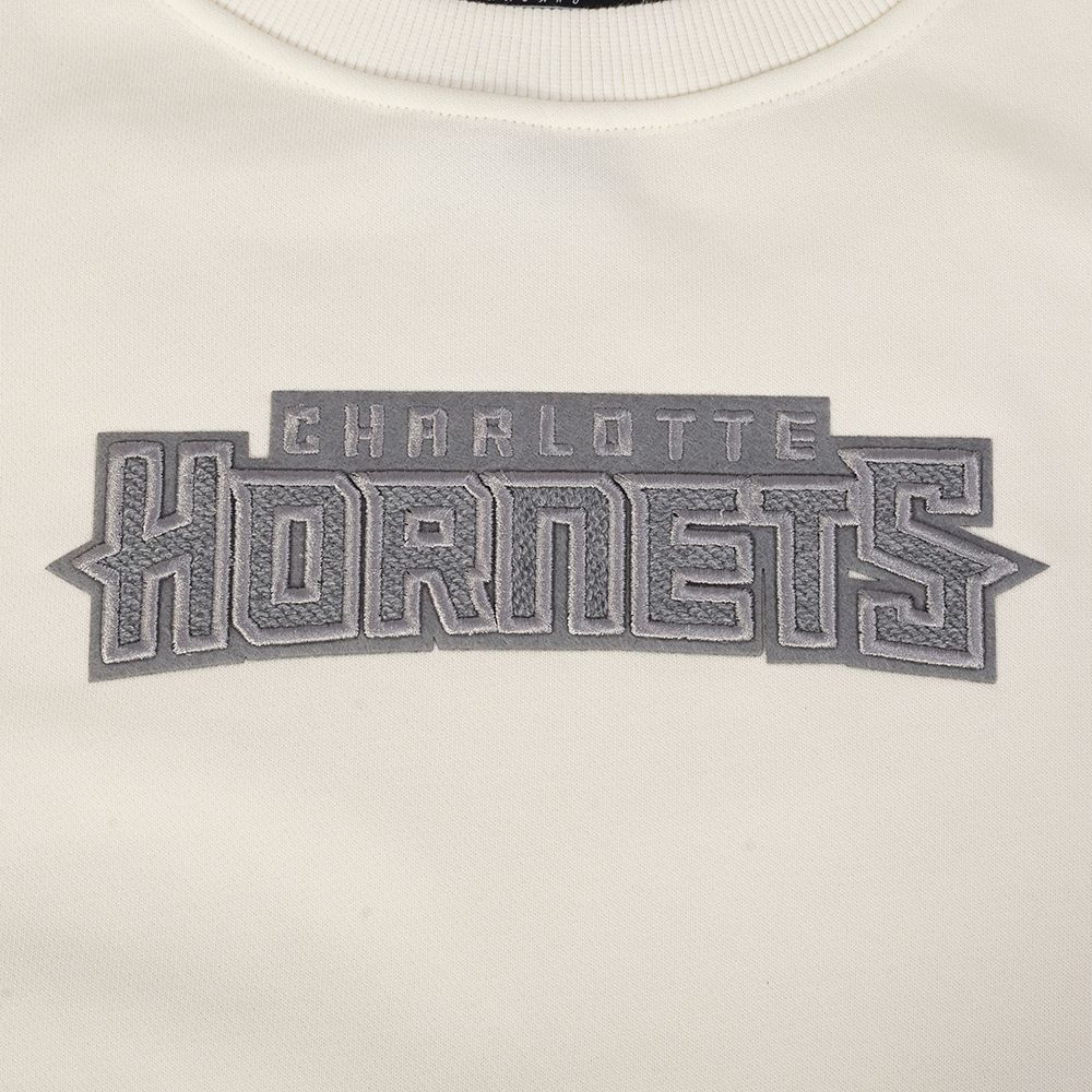 Pro Standard Women's Charlotte Hornets Off White Reverse French Terry Crewneck Sweatshirt product image