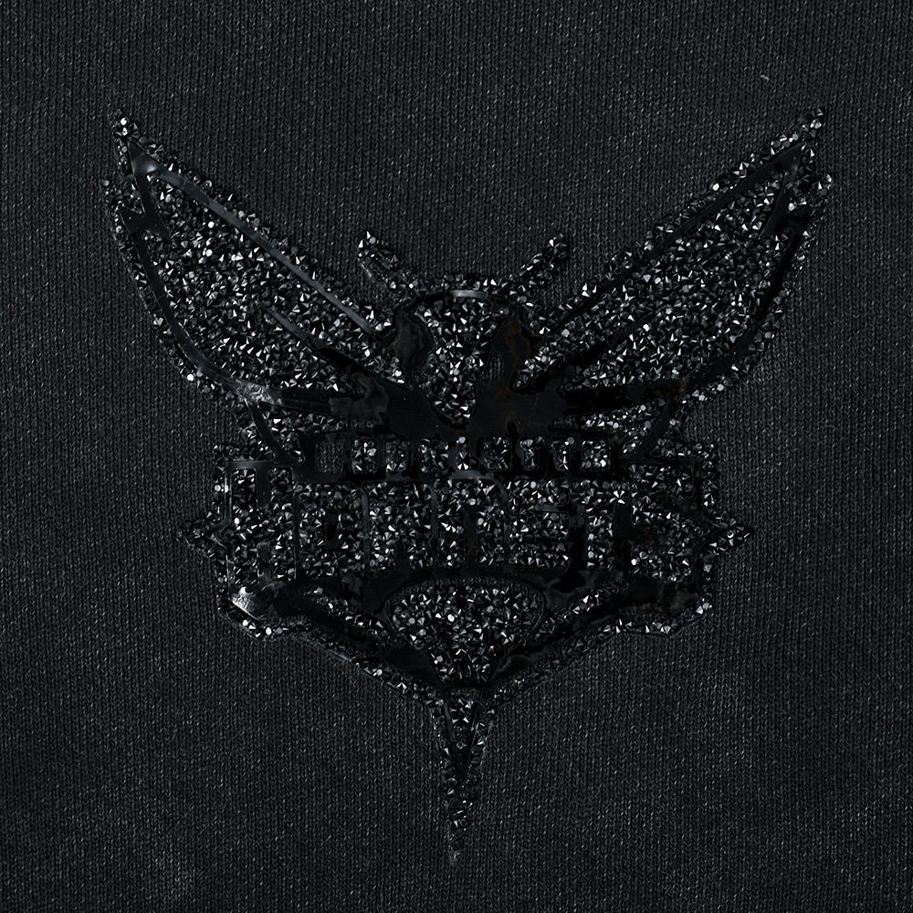 Pro Standard Women's Charlotte Hornets Black Crystalline Cropped Pullover Hoodie product image