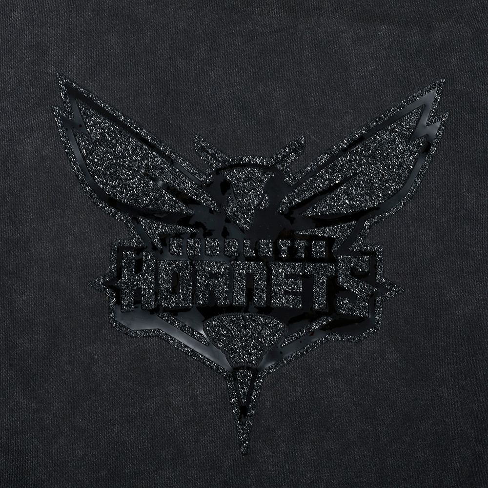 Pro Standard Women's Charlotte Hornets Black Crystalline Cropped Pullover Hoodie product image