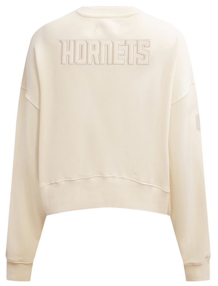 Pro Standard Women's Charlotte Hornets Off White Neutral Fleece Crewneck Sweatshirt product image