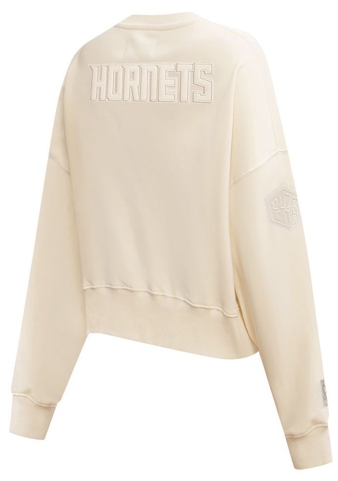 Pro Standard Women's Charlotte Hornets Off White Neutral Fleece Crewneck Sweatshirt product image