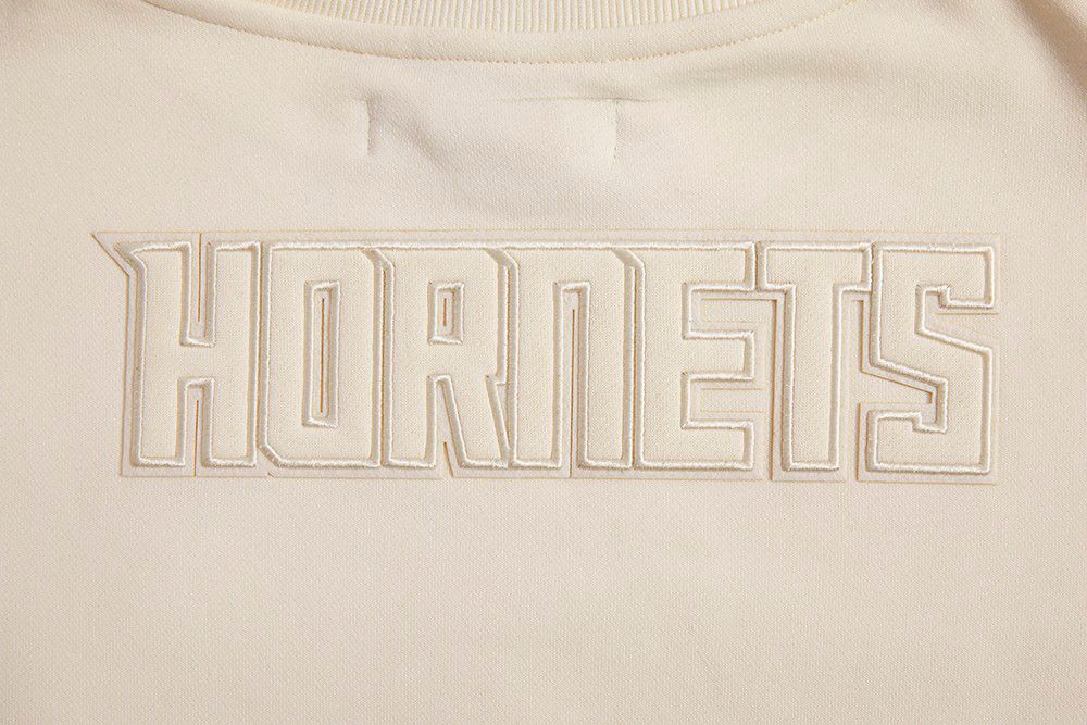 Pro Standard Women's Charlotte Hornets Off White Neutral Fleece Crewneck Sweatshirt product image