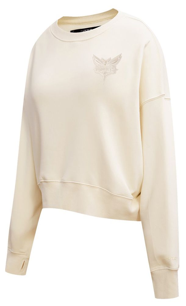 Pro Standard Women's Charlotte Hornets Off White Neutral Fleece Crewneck Sweatshirt product image