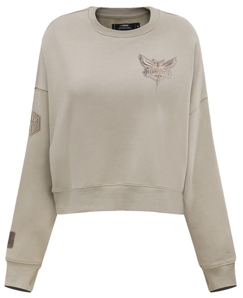 Pro Standard Women's Charlotte Hornets Taupe Neutral Fleece Crewneck Sweatshirt product image